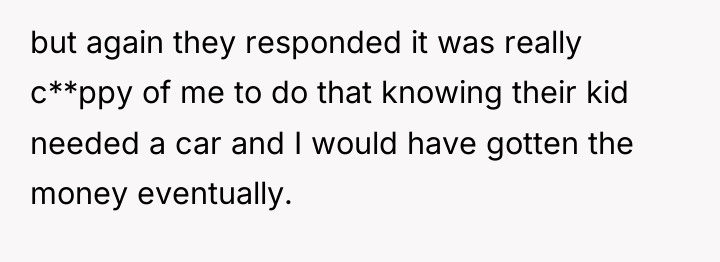 but again they responded it was really c**ppy of me...