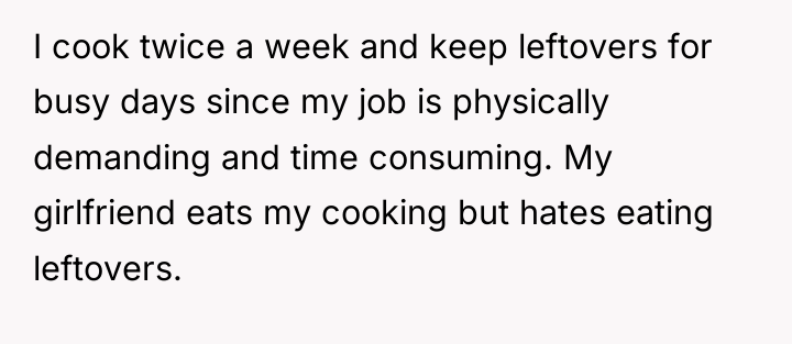 I cook twice a week and keep leftovers for busy...