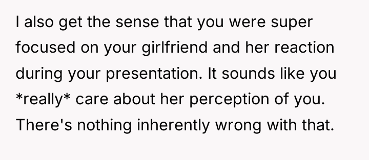 I also get the sense that you were super focused...