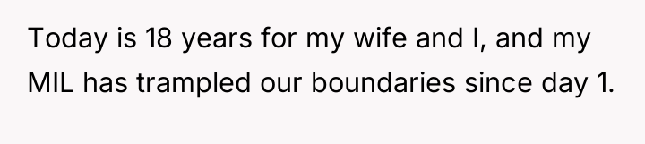 Today is 18 years for my wife and I, and...