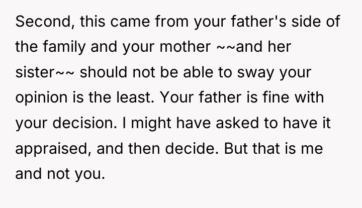 Second, this came from your father's side of the family...
