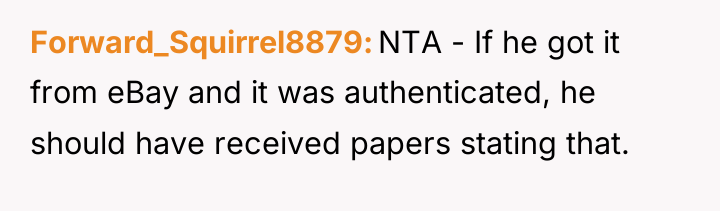 Forward_Squirrel8879 NTA - If he got it from eBay and...