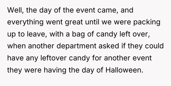 Well, the day of the event came, and everything went...