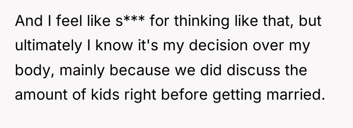 And I feel like s*** for thinking like that, but...