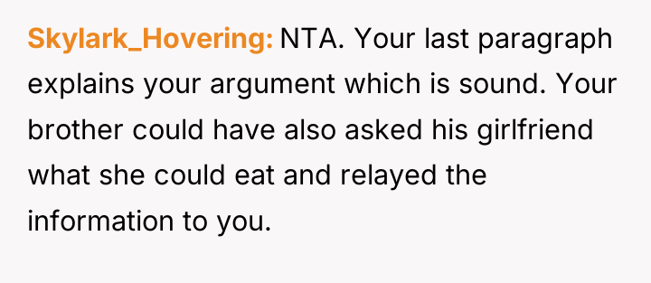 Skylark_Hovering NTA. Your last paragraph explains your argument which is...