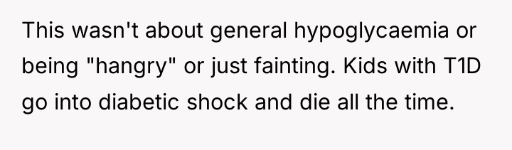 This wasn't about general hypoglycaemia or being "hangry" or just...