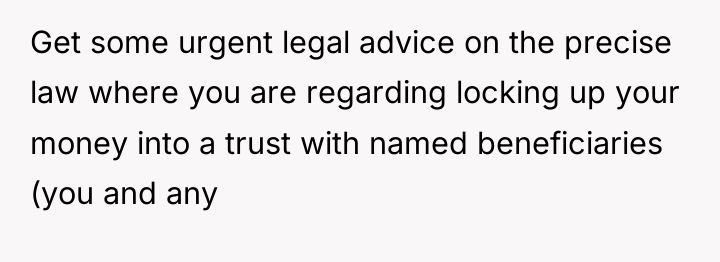 Get some urgent legal advice on the precise law where...