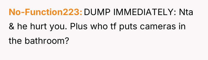 No-Function223 DUMP IMMEDIATELY: Nta & he hurt you. Plus who...