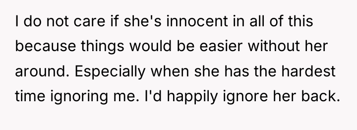 I do not care if she's innocent in all of...