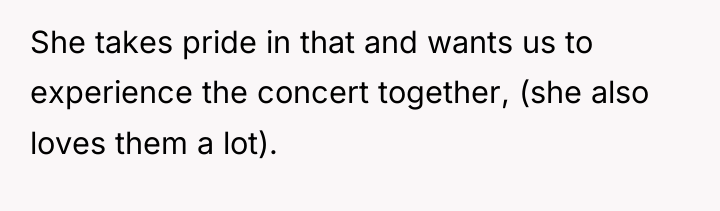 She takes pride in that and wants us to experience...