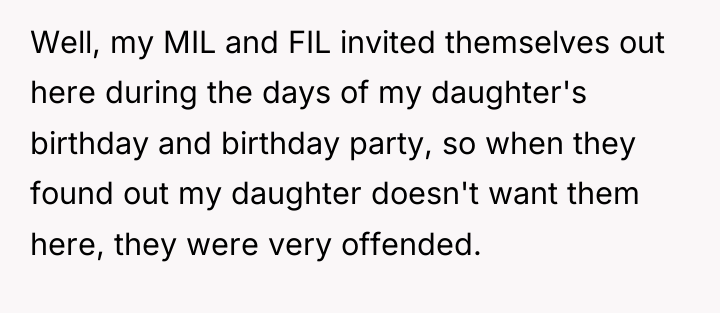 Well, my MIL and FIL invited themselves out here during...