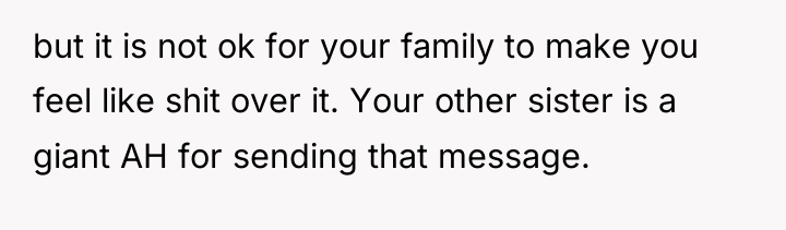but it is not ok for your family to make...