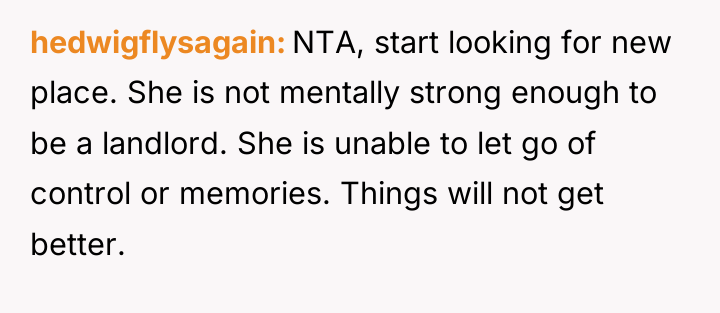 hedwigflysagain NTA, start looking for new place. She is not...