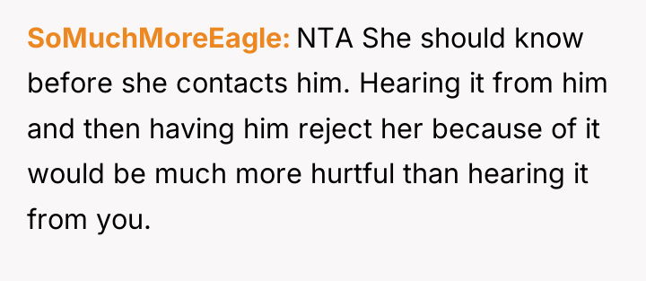 SoMuchMoreEagle NTA She should know before she contacts him. Hearing...