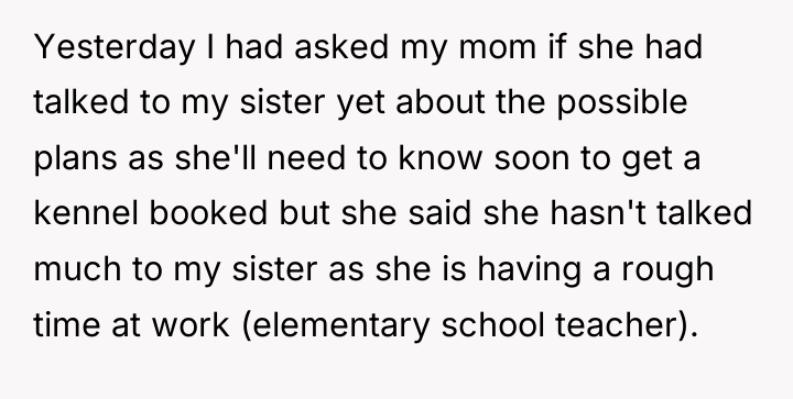 Yesterday I had asked my mom if she had talked...