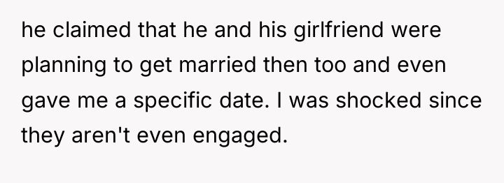 he claimed that he and his girlfriend were planning to...
