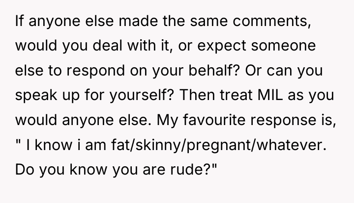 If anyone else made the same comments, would you deal...