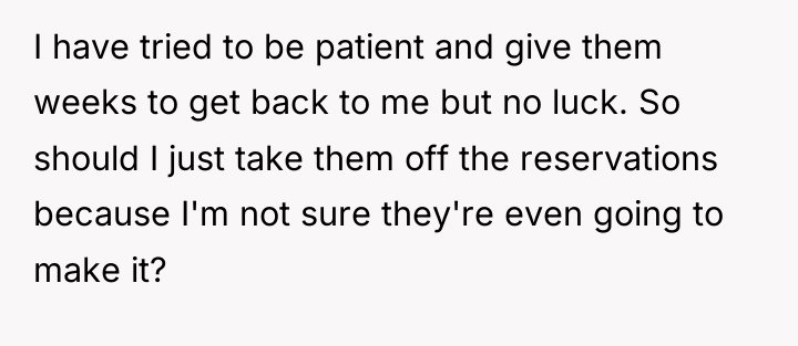 I have tried to be patient and give them weeks...
