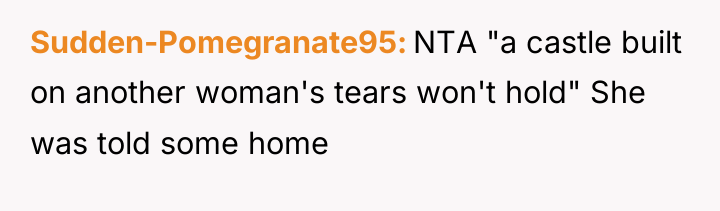 Sudden-Pomegranate95 NTA "a castle built on another woman's tears won't...