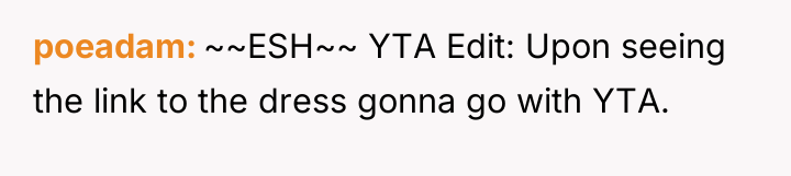 poeadam ~~ESH~~ YTA Edit: Upon seeing the link to the...