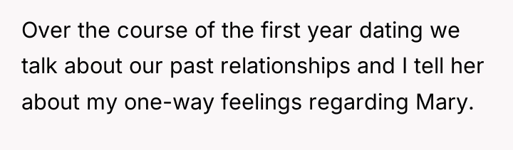 Over the course of the first year dating we talk...