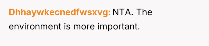 Dhhaywkecnedfwsxvg NTA. The environment is more important.