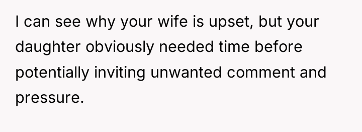 I can see why your wife is upset, but your...