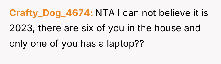 Crafty_Dog_4674 NTA I can not believe it is 2023, there...