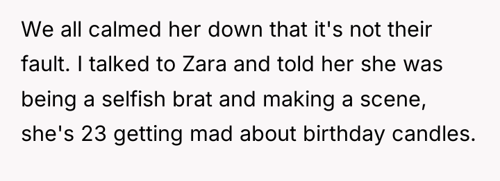 We all calmed her down that it's not their fault....