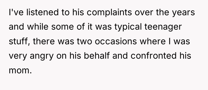 I've listened to his complaints over the years and while...