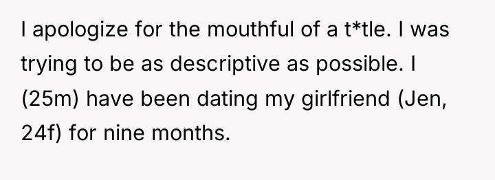 I apologize for the mouthful of a t*tle. I was...