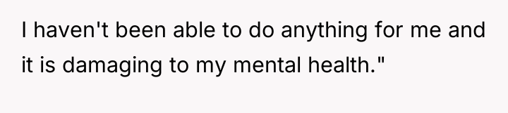 I haven't been able to do anything for me and...