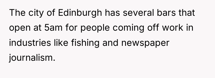 The city of Edinburgh has several bars that open at...