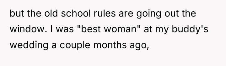 but the old school rules are going out the window....