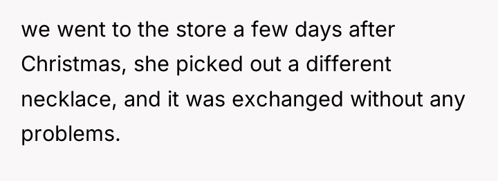 we went to the store a few days after Christmas,...