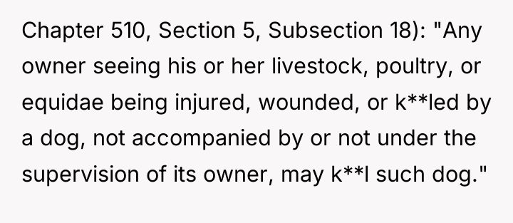 Chapter 510, Section 5, Subsection 18): "Any owner seeing his...
