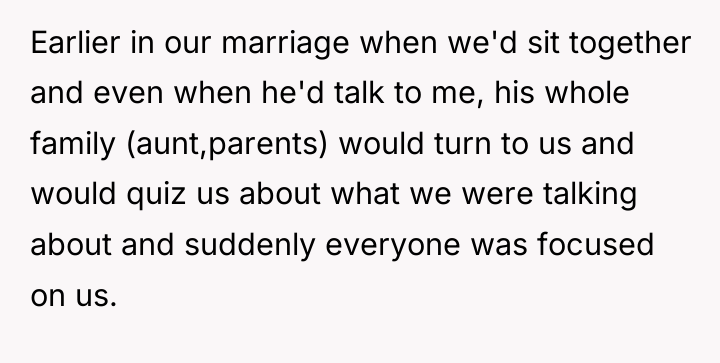Earlier in our marriage when we'd sit together and even...