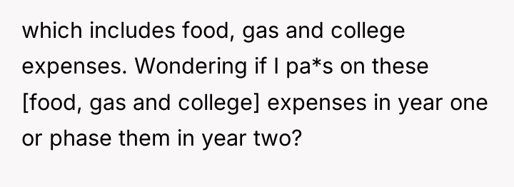 which includes food, gas and college expenses. Wondering if I...