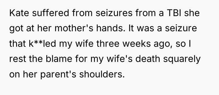 Kate suffered from seizures from a TBI she got at...