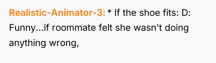 Realistic-Animator-3 * If the shoe fits: D: Funny...if roommate felt...