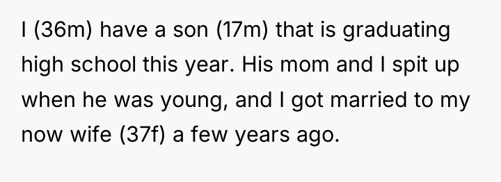 I (36m) have a son (17m) that is graduating high...