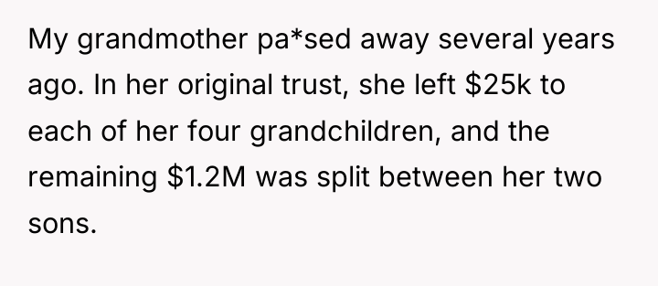 My grandmother pa*sed away several years ago. In her original...