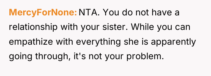 MercyForNone NTA. You do not have a relationship with your...