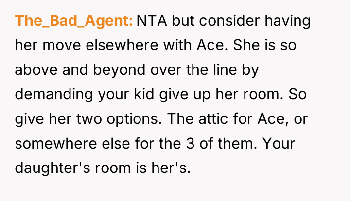 The_Bad_Agent NTA but consider having her move elsewhere with Ace....