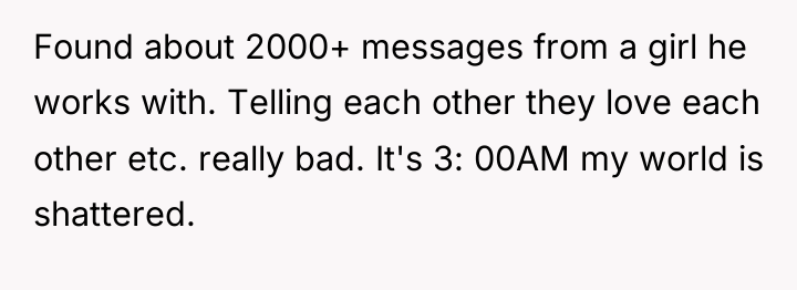 Found about 2000+ messages from a girl he works with....