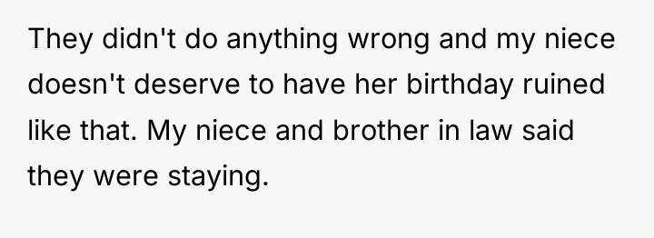 They didn't do anything wrong and my niece doesn't deserve...