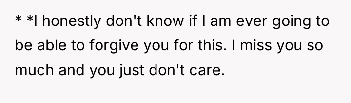 * *I honestly don't know if I am ever going...