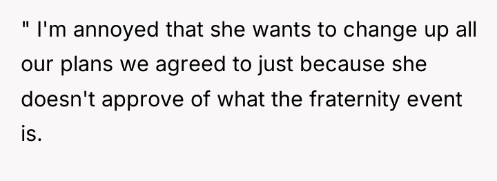 " I'm annoyed that she wants to change up all...