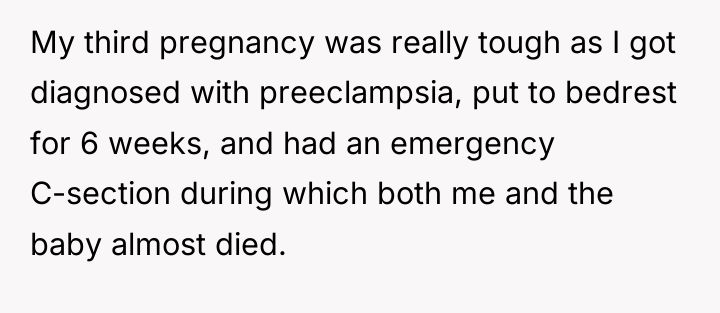 My third pregnancy was really tough as I got diagnosed...
