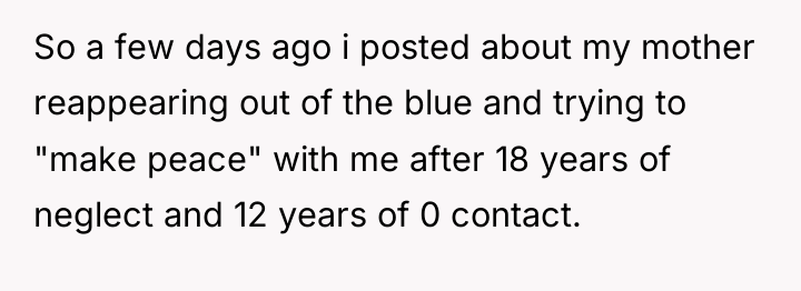 So a few days ago i posted about my mother...
